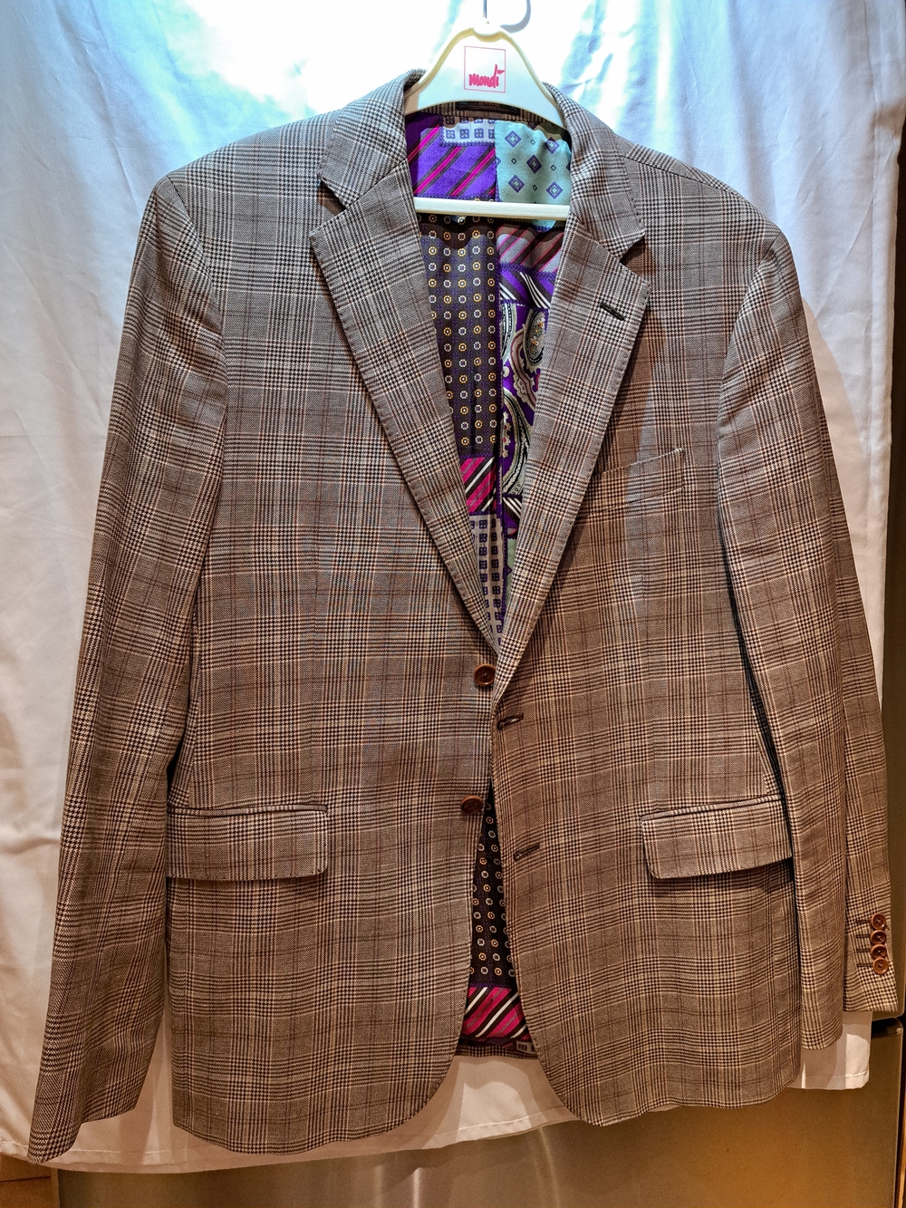 Etro Brown Glen Plaid Sport Blazer with Patterned Lining